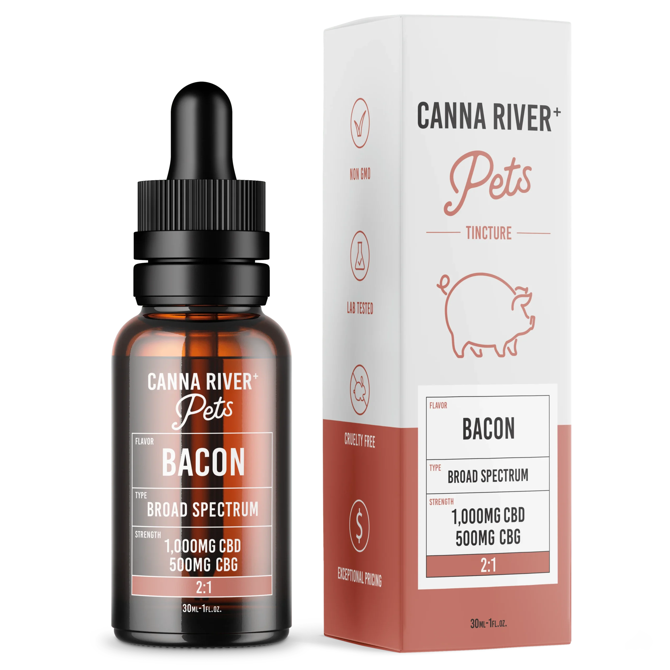 Canna River Broad Spectrum 1000mg CBD + 500mg CBG Pet Tincture 1fl oz.